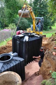 instalation von ClearFox Nature non electric domestic sewage treatment plant