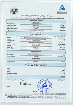 ClearFox® certificate of registration