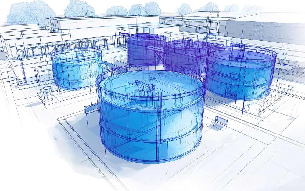 blueprint of wastewater treatment plant design